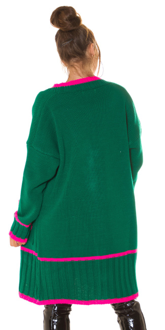 Trendy knit Cardigan with pockets Green
